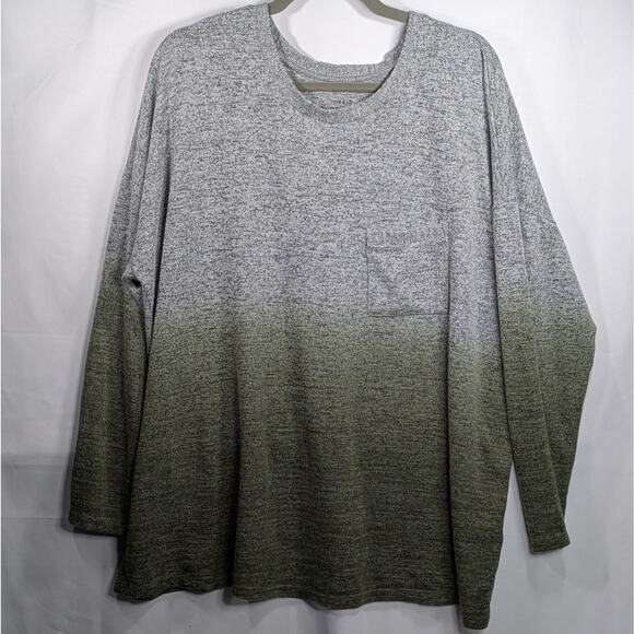 Torrid Drop Shoulder Plush Olive Dip Dye Relaxed Tee Torrid Sz 2  A50503 - Picture 1 of 6